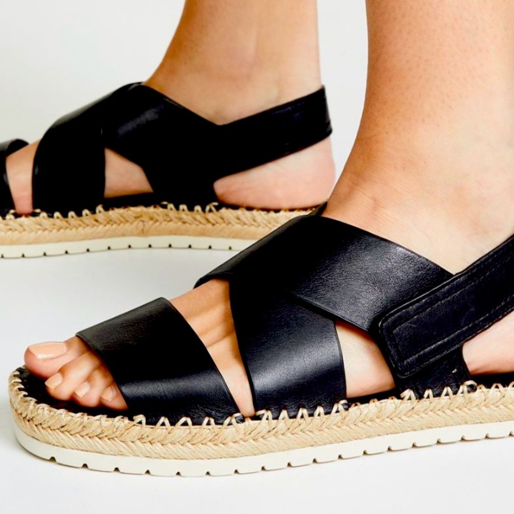 Vince Tenison Leather Slingback | Size 6.5 • Black